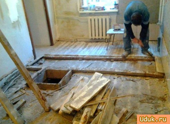 демонтаж, деревянного